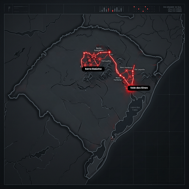 Mapa de Rotas RS — Forromeco Transportes